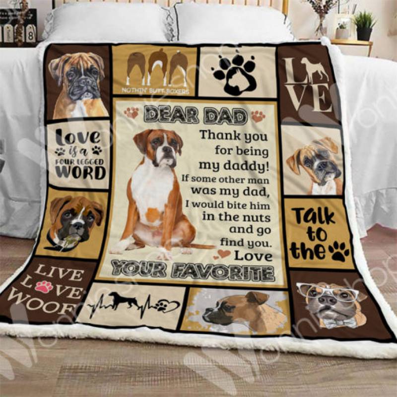 Boxer Dog Sherpa Blanket OCT1402 81O31