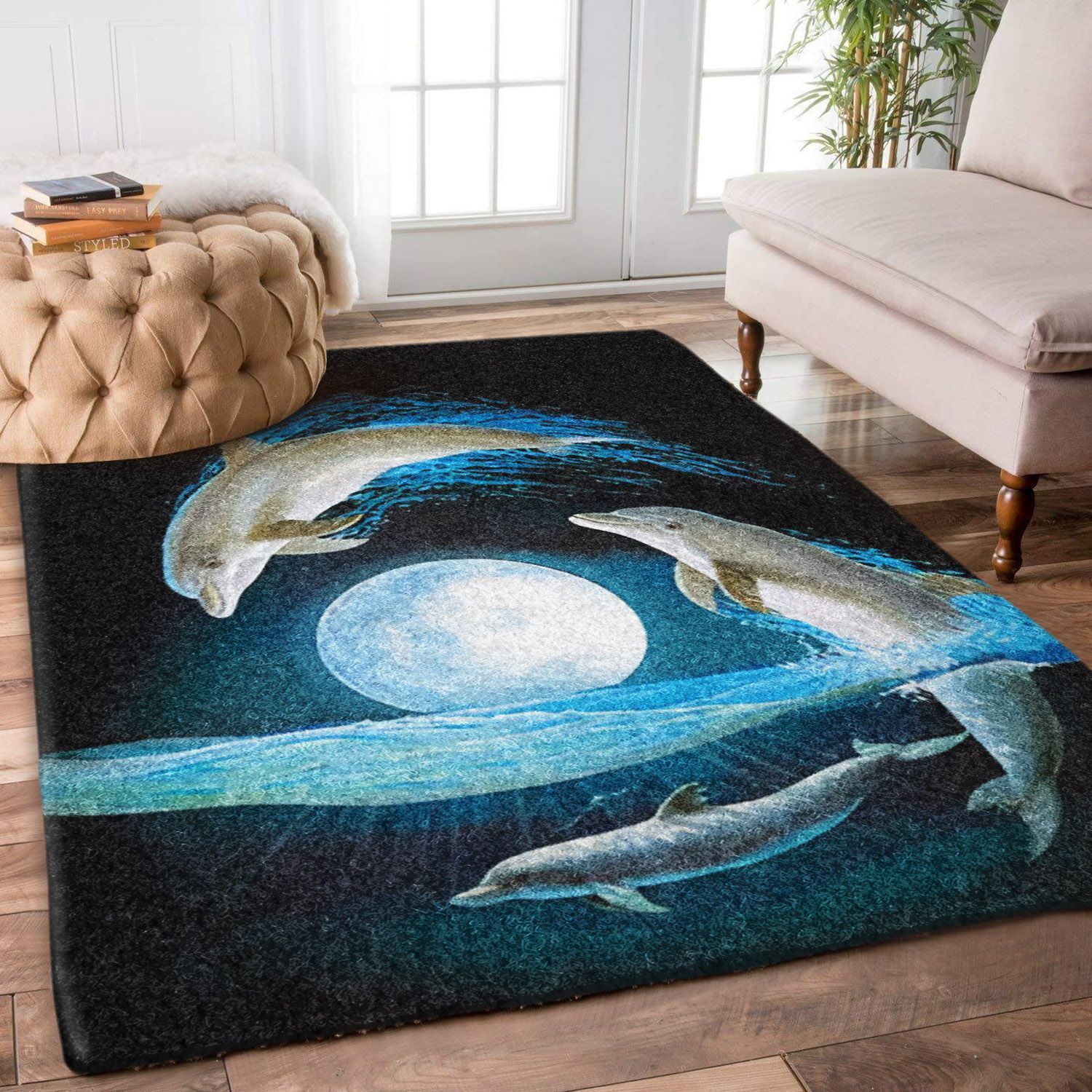 Dolphin And Moon Rug II43882 FUCT0909