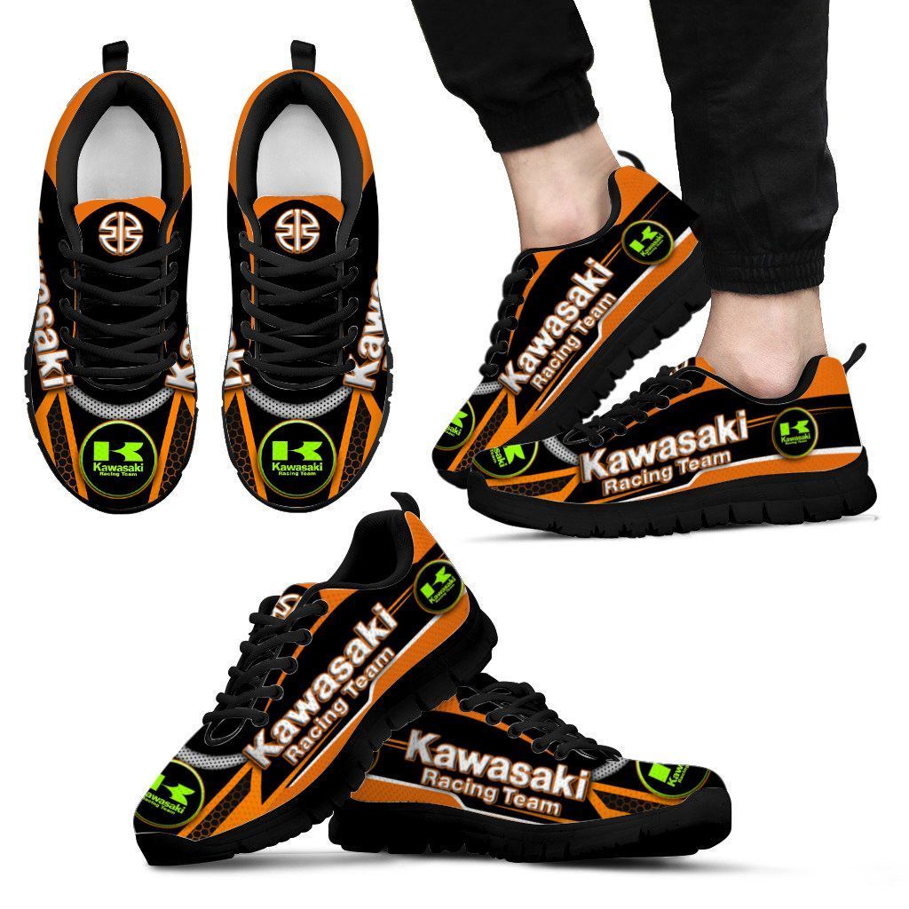 3D Printed Kawasaki Racing TIN  Sneakers Ver1 For Men & Women (Orange)