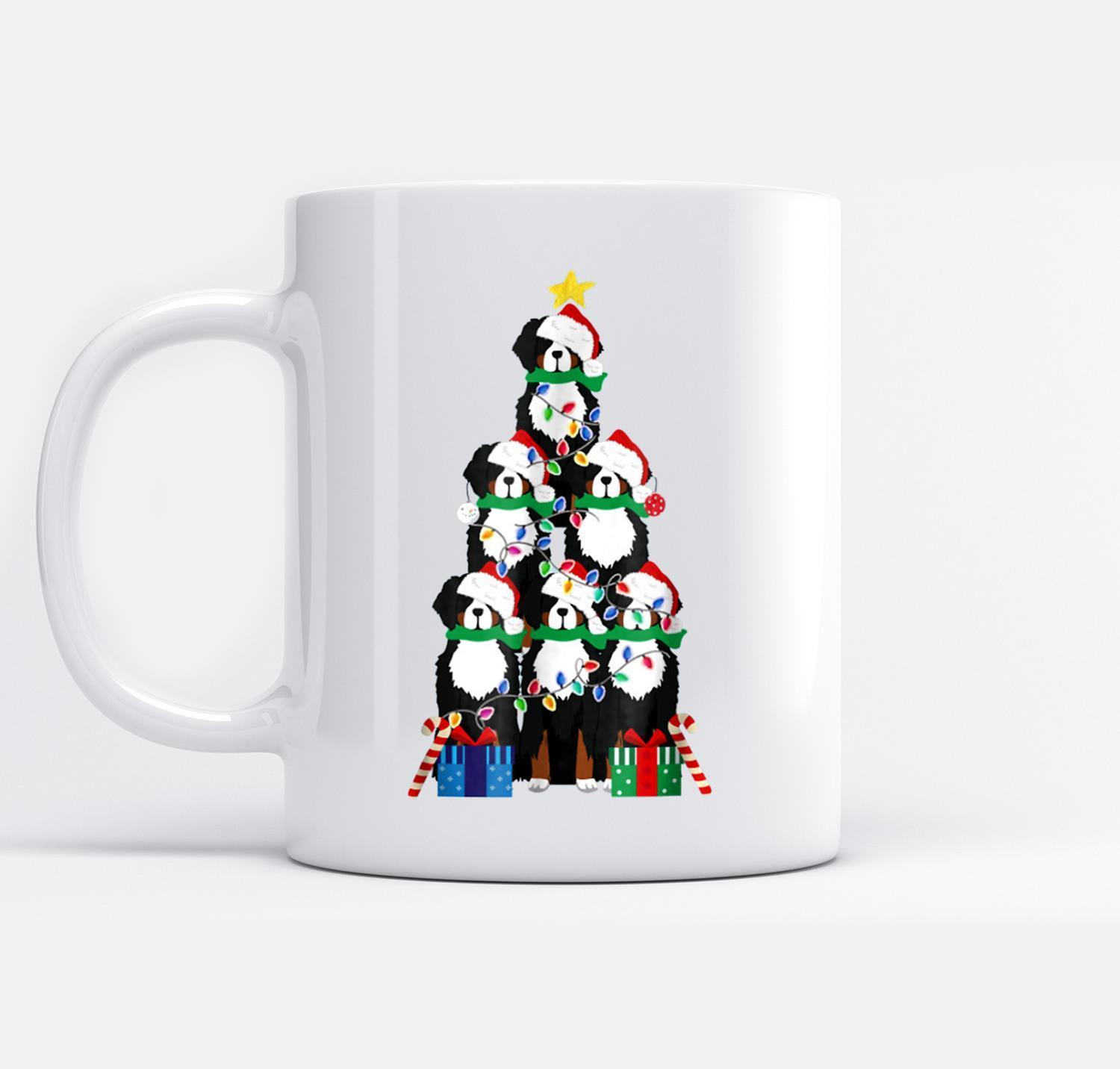 Bernese Mt Dog Puppy Christmas Tree 11Oz, 15Oz Ceramic Mug