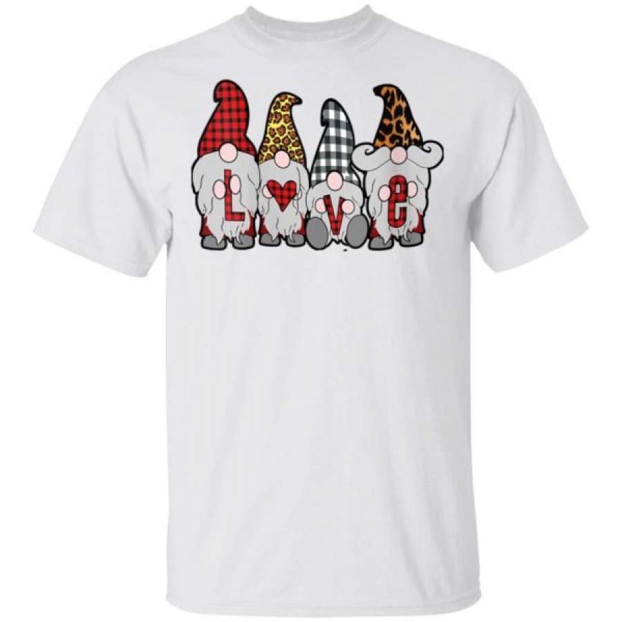 Cute Nordic Gnomes Love Hearts Leopard Plaid Valentine’s Day Shirts