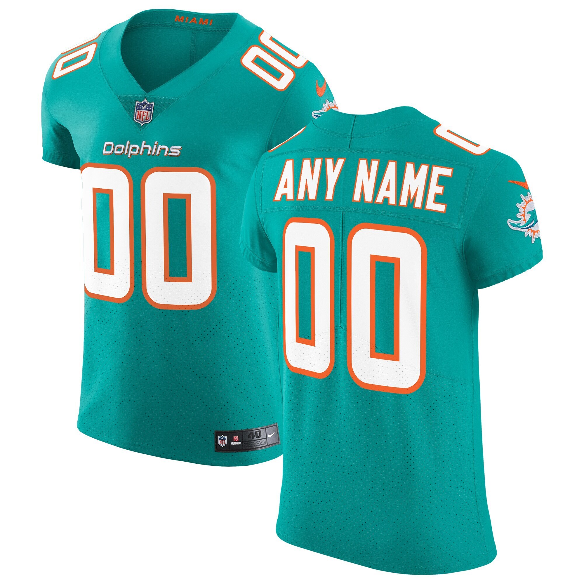 Miami Dolphins Vapor Untouchable Elite Custom Jersey – Aqua 2