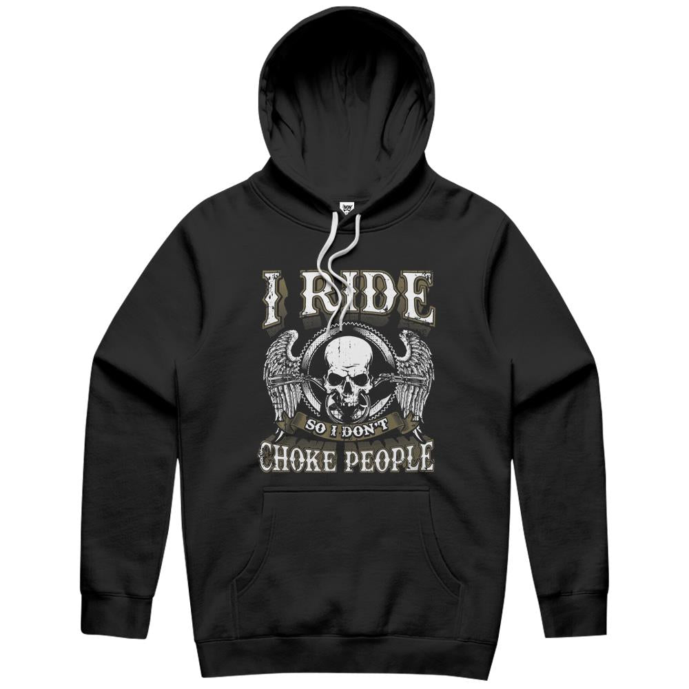 Biker Skull I Ride So I Don’T Choke People Motorcycle Hoodie