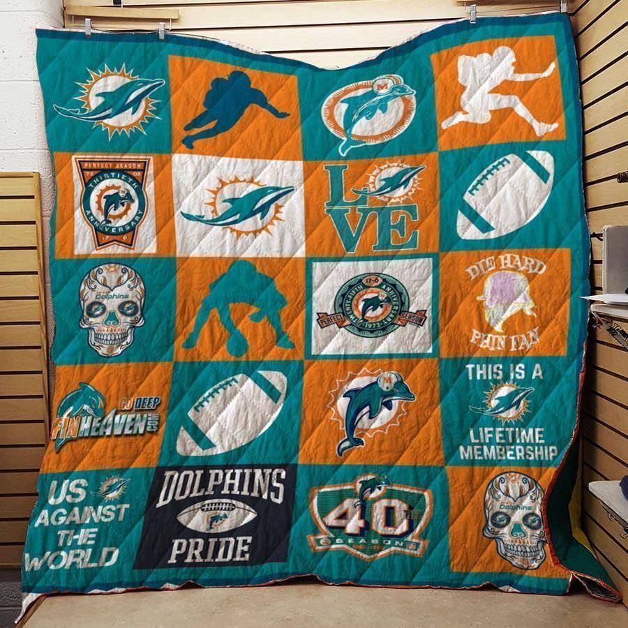 Lalasea Miami Dolphins 3D Customized Quilt Blanket Esr232