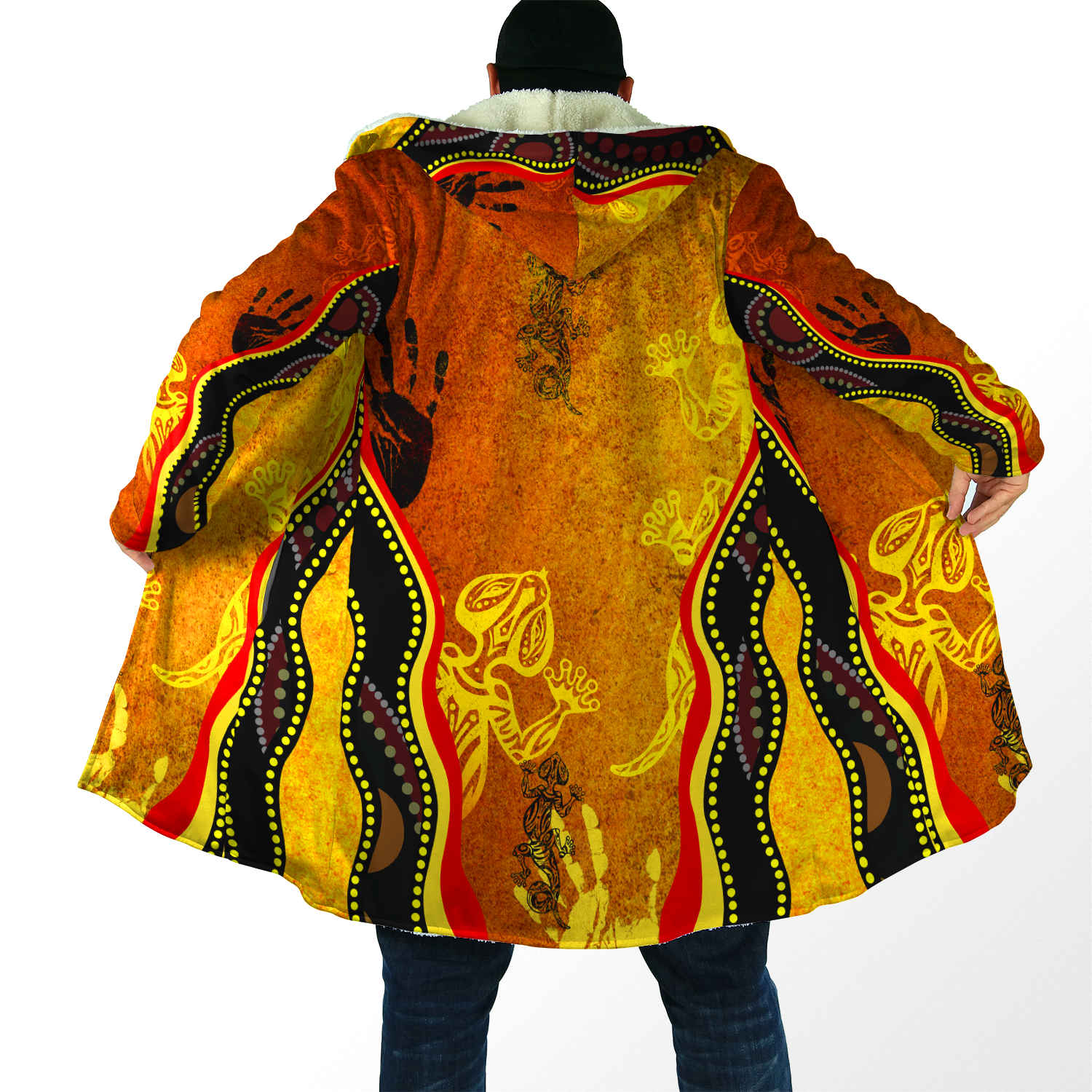 Aboriginal Rock Painting Hand Lizard Cloak shirts