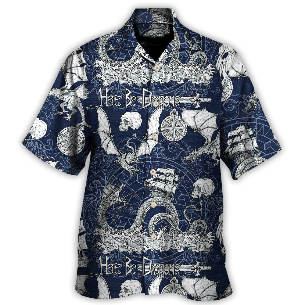 Dragon With Skull Old Ship Sea Life Hawaii Shirt Ha45475