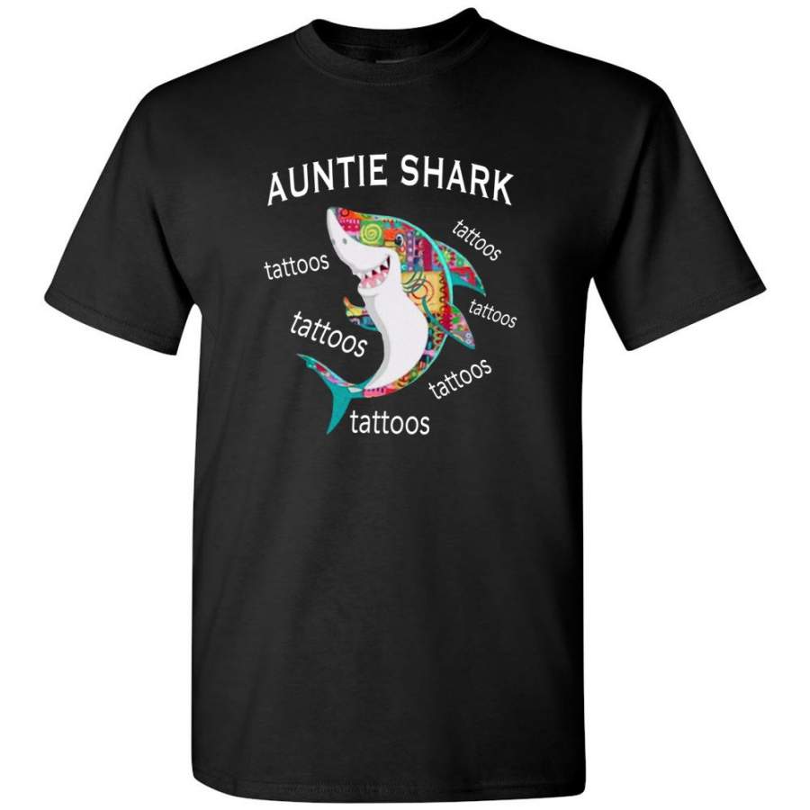 Auntie shark tattoos aunt gift tee shirt hoodie