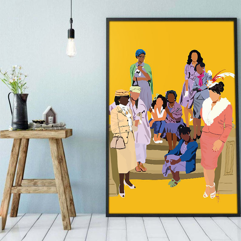 Black African Custom Canvas Colorful Brown Skin Poster Prints African Girl Black Men Alluring Bedroom Wall Art