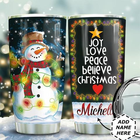 Snowman Christmas Personalized Stainless Steel Tumbler, Personalized Tumblers, Tumbler Cups, Custom Tumblers Christmas Decor Ideas