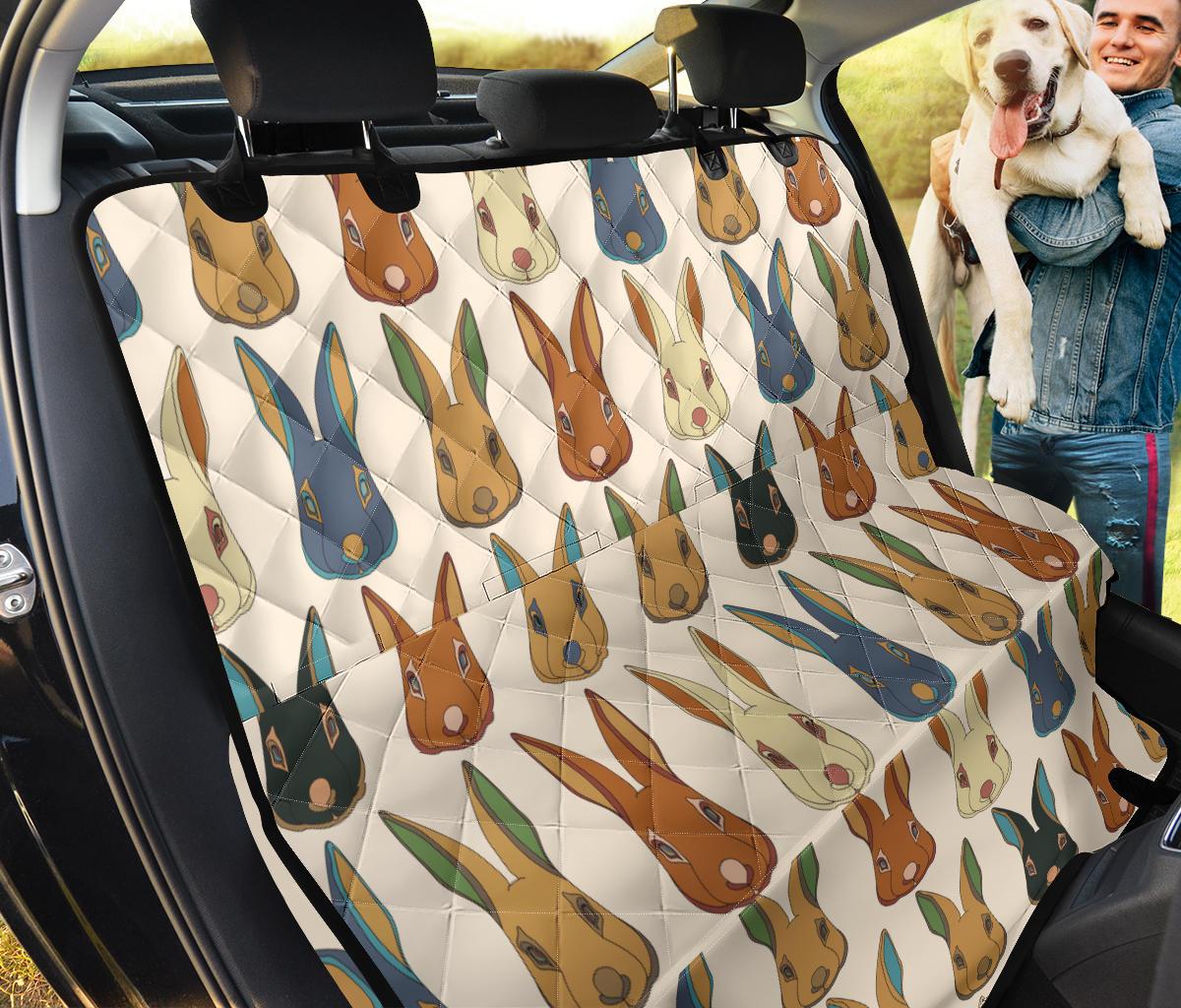 Rabbit Pattern Print Design Rb04 Rear Dog  Seat Cover