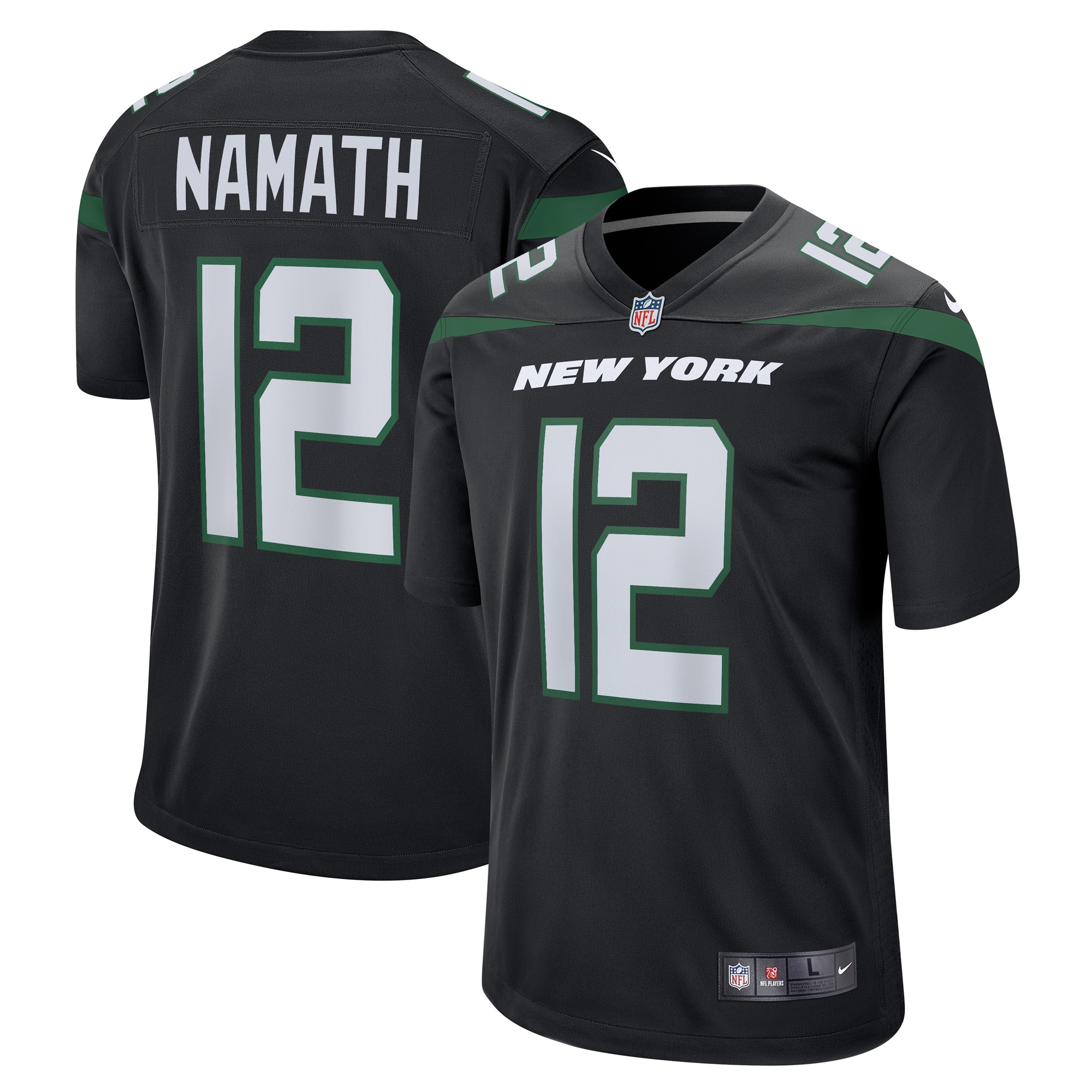 Joe Namath New York Jets Retired Player Jersey – Black