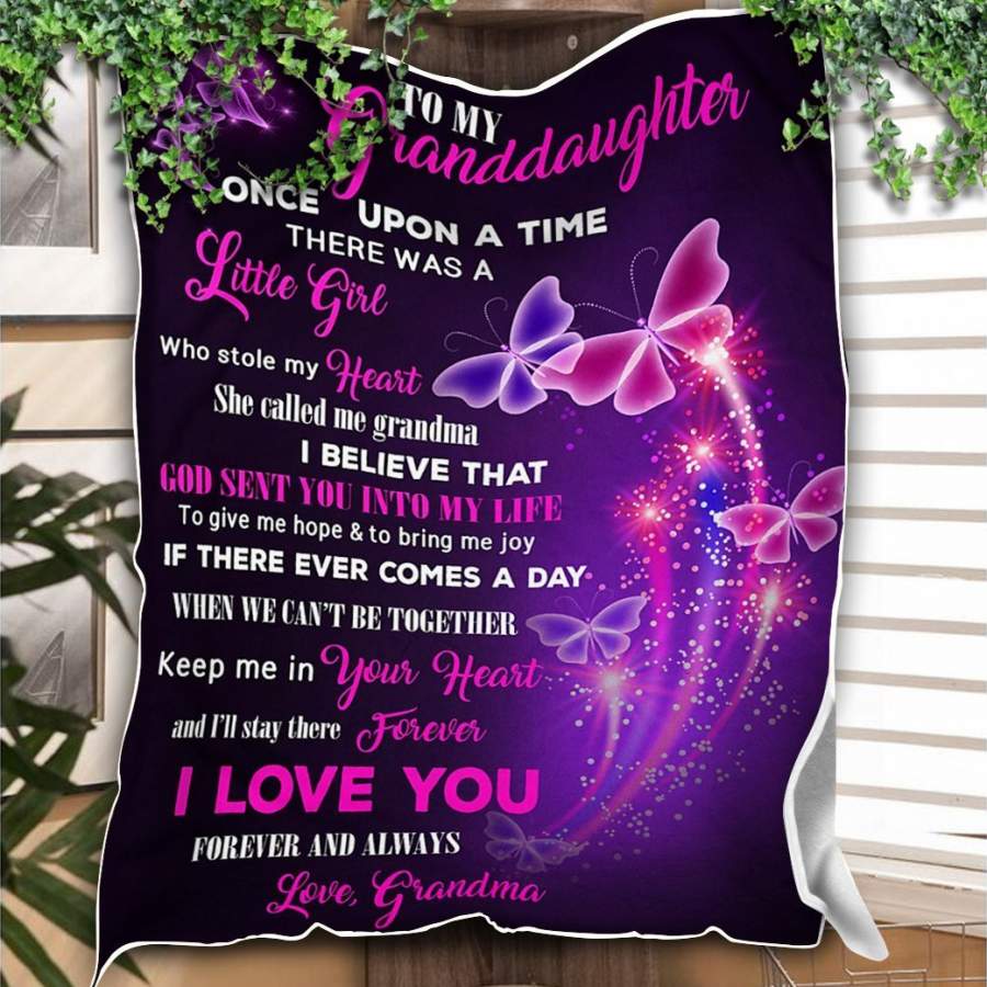Custom Blanket Butterflies Grandma To my Granddaughter Blanket – Gift For Granddaughter