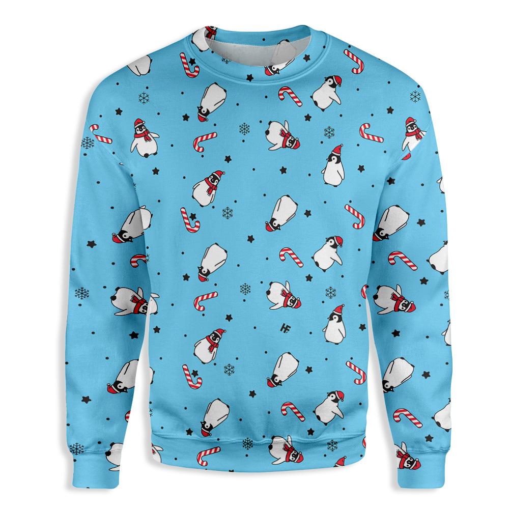 Penguin Everywhere Christmas Ez20 0910 All Over Print Sweatshirt