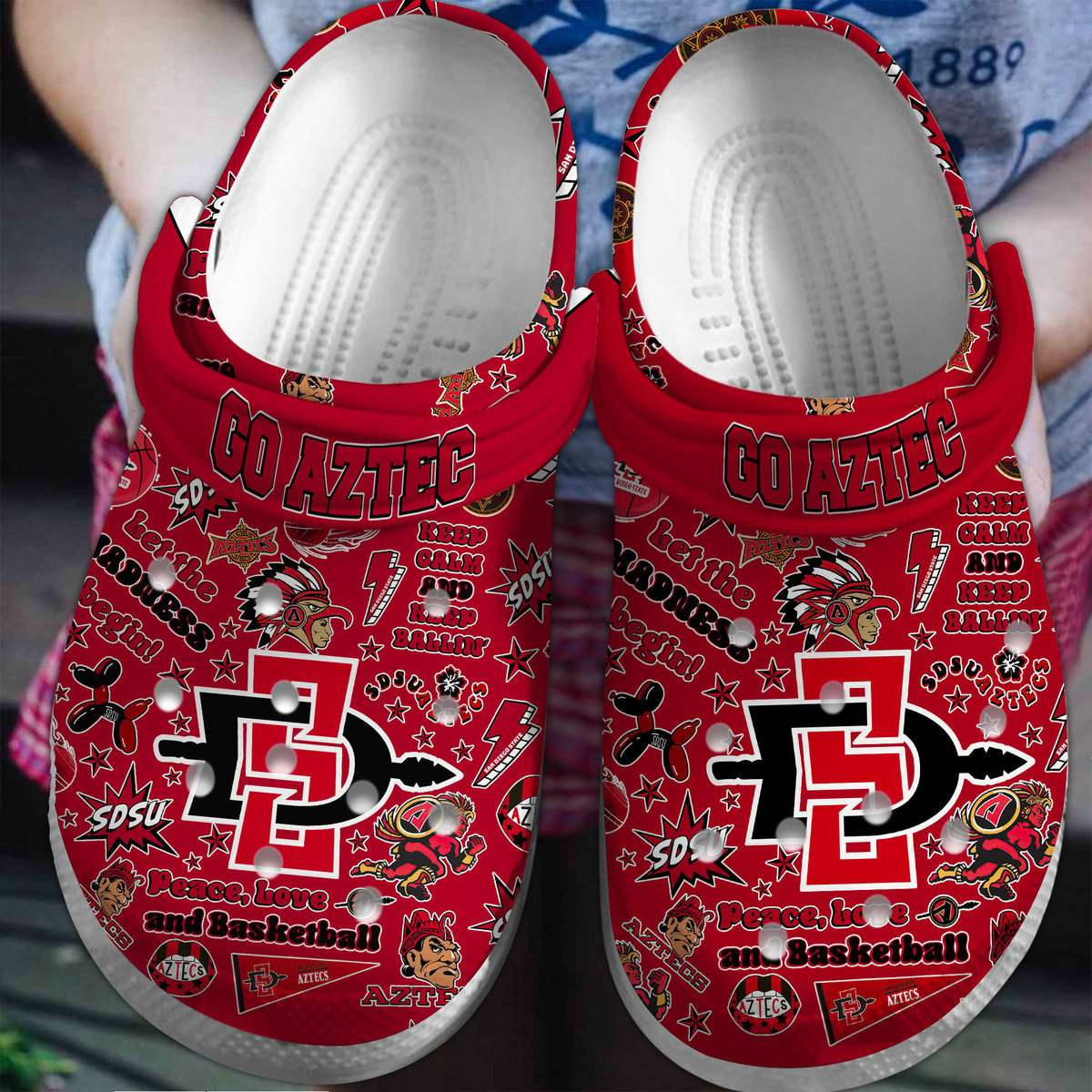 San Diego State Aztecs basketball NCAA Sport Crocss Clogs Crocband Shoes Comfortable For Men Women and Kids