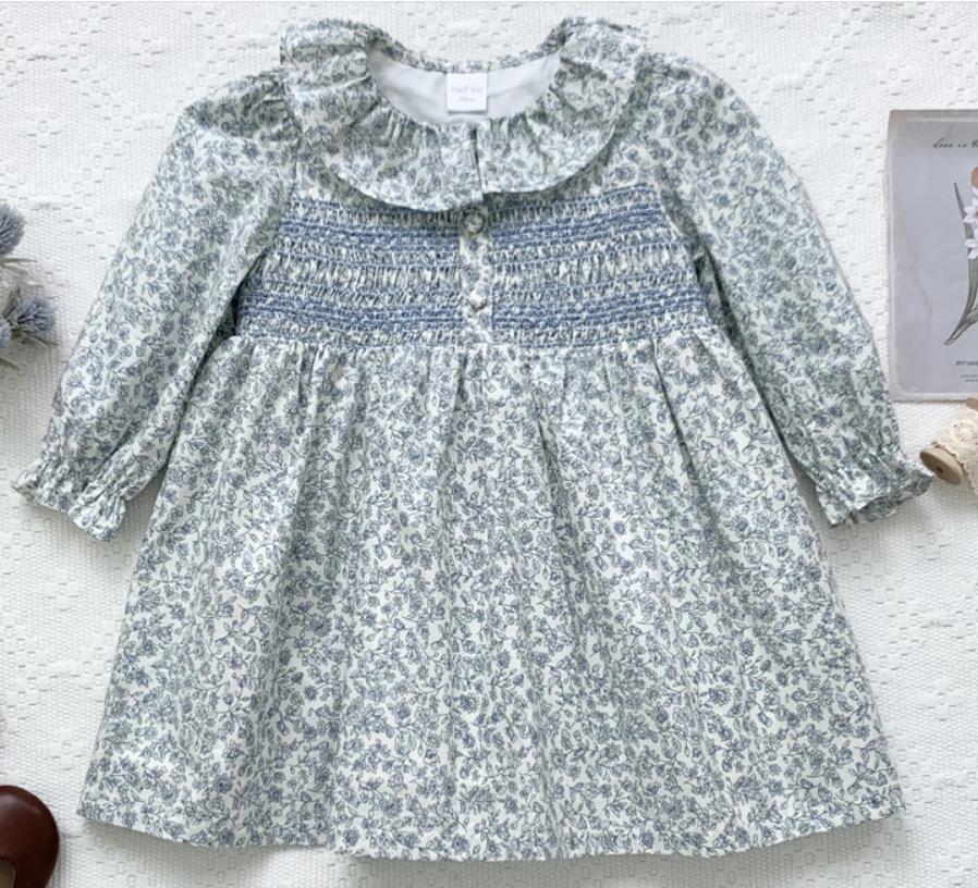 Autumn Kids Baby Girls Long Sleeve Cotton Dresses For Girls Dresses Winter Kids Girl Dress Girls Floral Dress alx