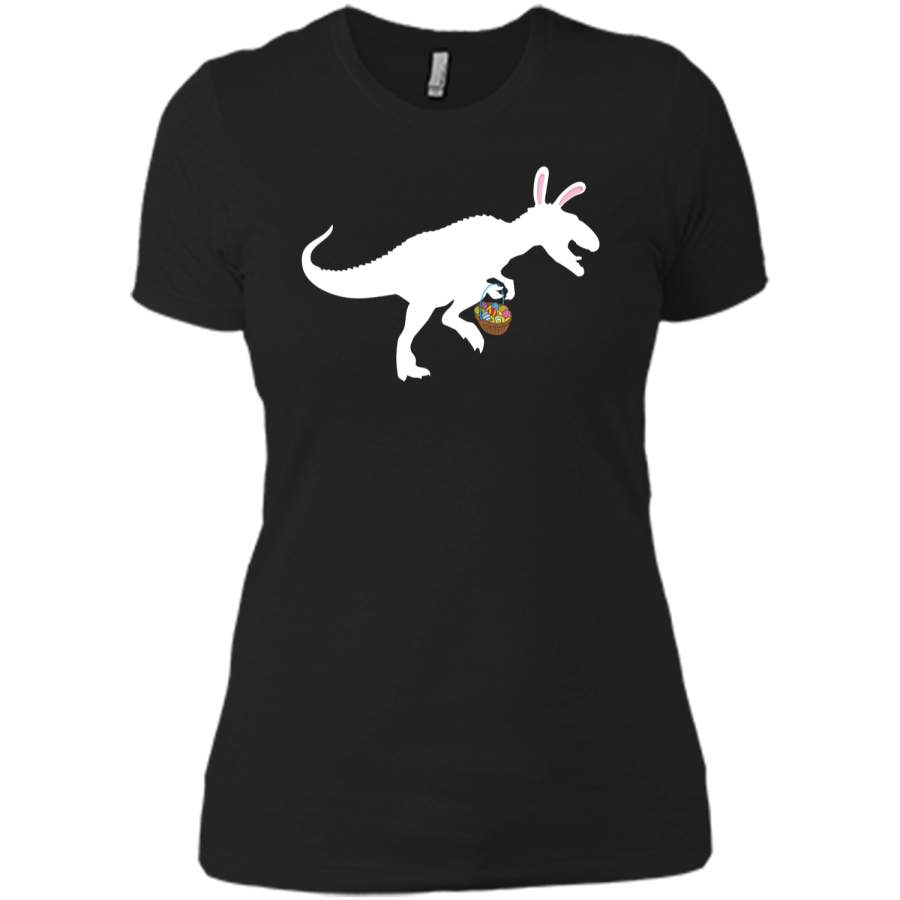 Easter Bunny Dinosaur Funny Easter T-Shirt Kids Boy Girl Egg1 Next Level Ladies Boyfriend Tee