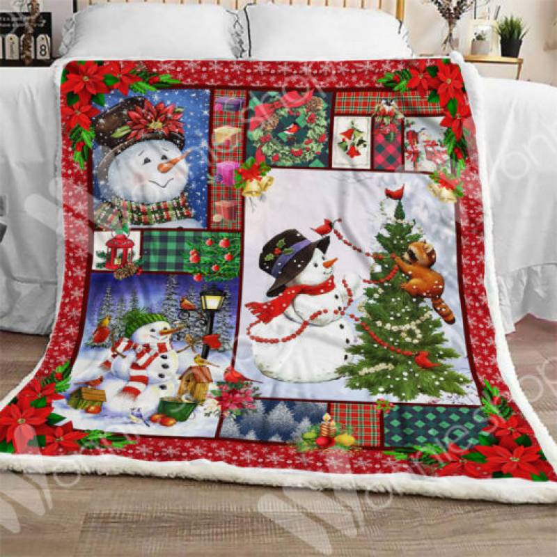 Snowman Christmas Sherpa Blanket OCT1001 70O57