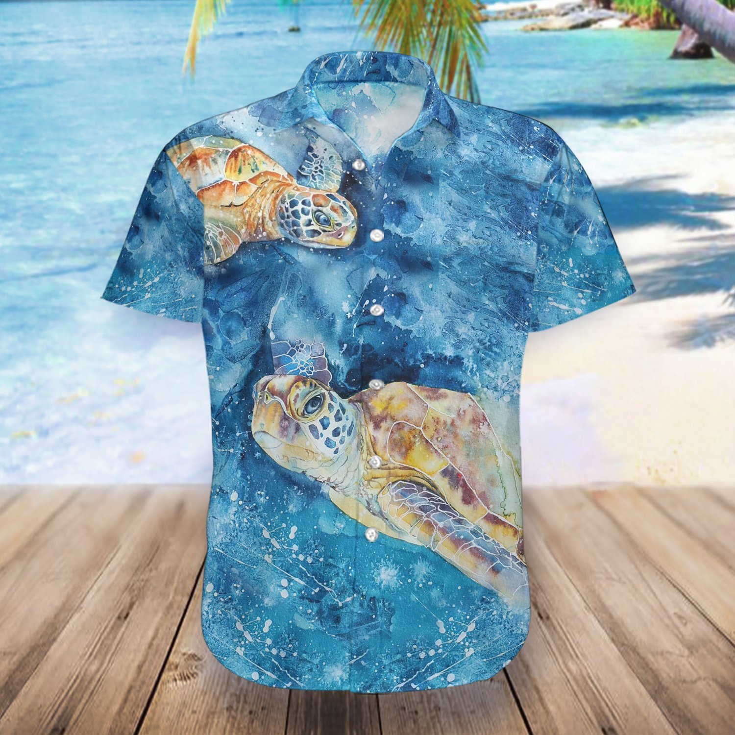 Turtle Blue Ocean Hawaiian Shirt Ha44365