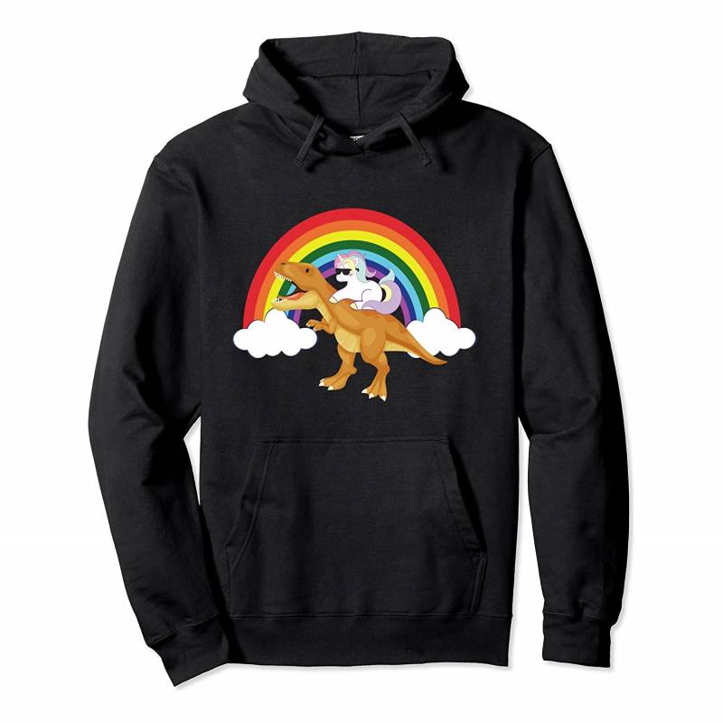 Unicorns Rainbow Gifts – Unicorn Riding T Rex Dinosaur Pullover Hoodie, T-Shirt, Sweatshirt, Tank Top, Racerback, Dolman