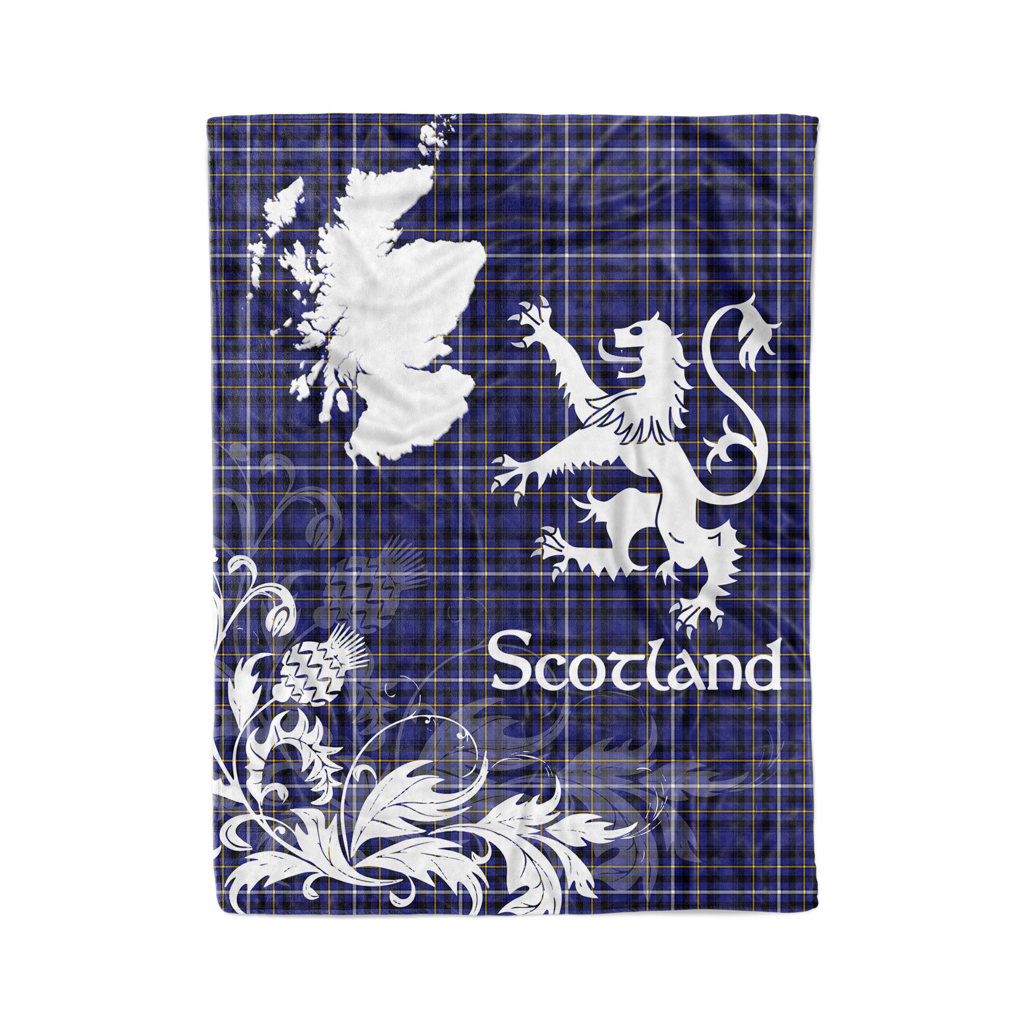 Tartan Plaid Fleece Blanket Tartan Blanket Thistle And Lion Scottish Clan Fleming Plaid Blanket