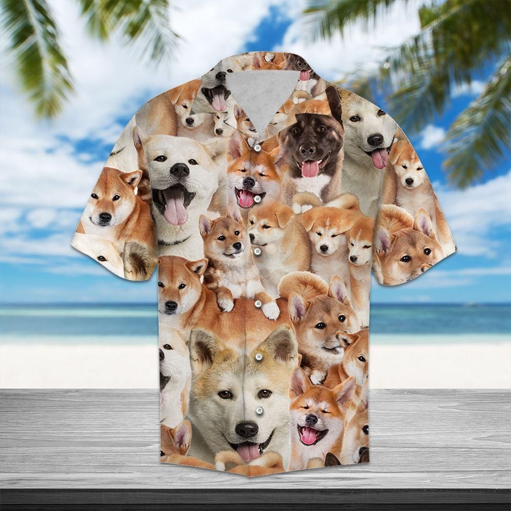 Akita Aloha Hawaiian Shirt Colorful Short Sleeve Summer Beach Casual Shirt For Men And Women