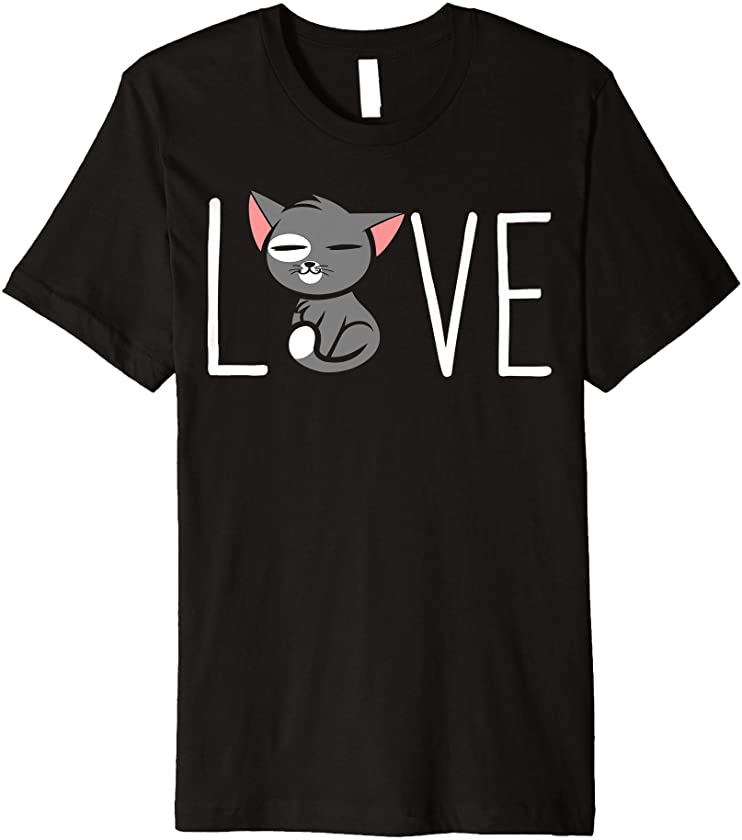 Love Cat Kitten Cats Mom Pet Lover Premium T-Shirt