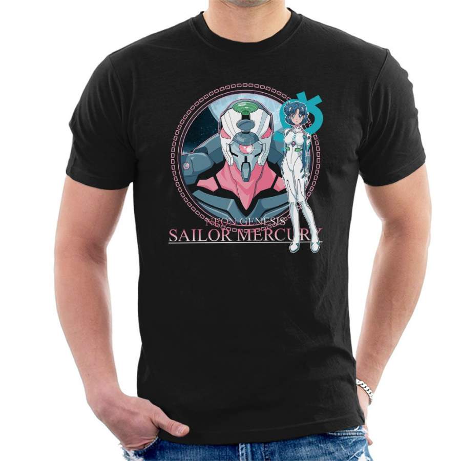 Sailor Mercury Neon Genesis Sailor Moon Men’s T-Shirt