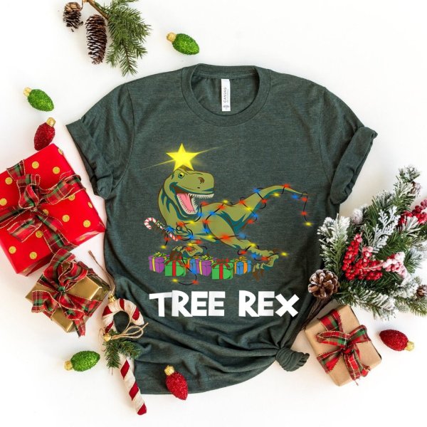 Nanimate Christmas Gifts Funny Christmas Dinosaur Tree Rex Men Women Kids Gift Pajama T-Shirt, Dinosaur Christmas Sweater, Dinosaur Christmas Shirt, Christmas Shirts, Christmas Gifts, Dinosaur Christmas – Gst