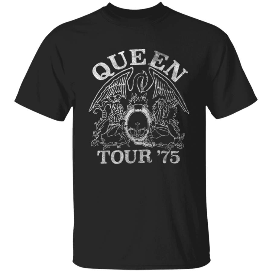 Queen Official Tour 75 Crest Logo T-Shirt