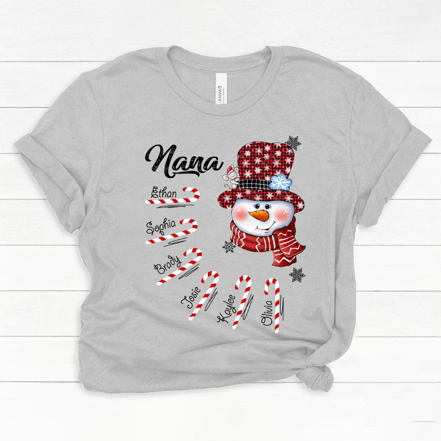 Nana Snowman Candy Cane Christmas Shirt