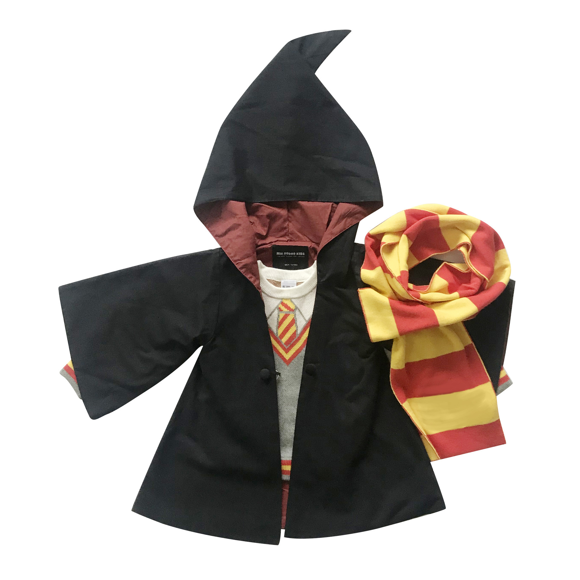 Autumn And Winter Christmas Children Cos Clothing Wizard Robe Cloak Cloak Coat British Sweater Scarf Three-Piece School Costume alx