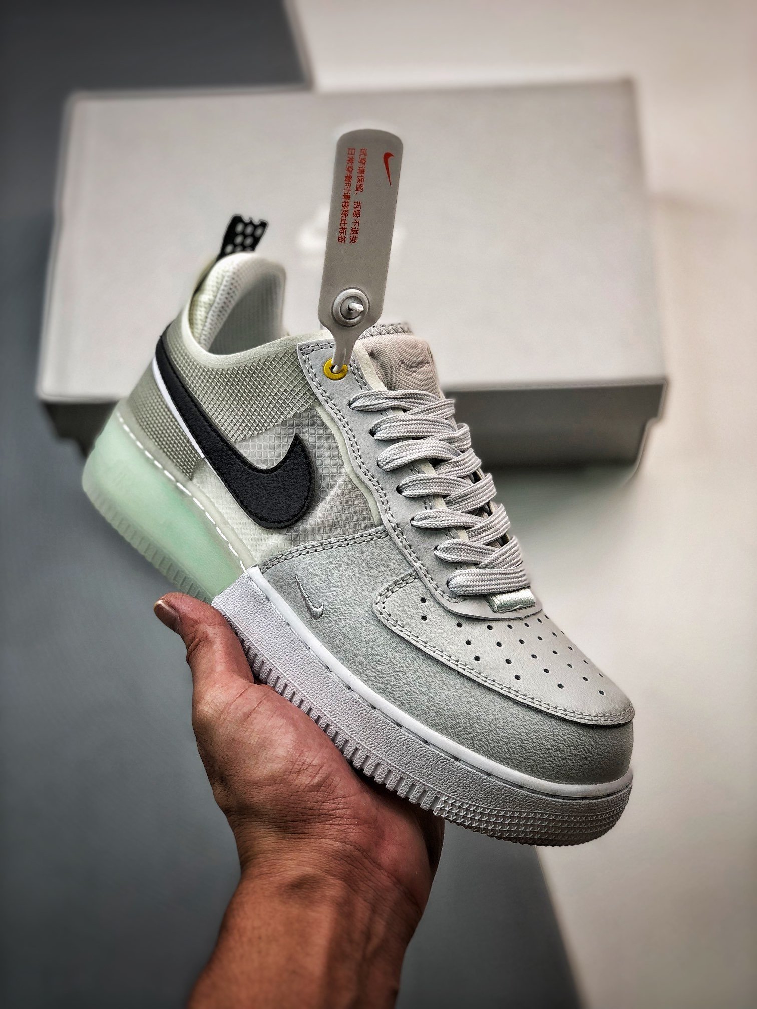 Nike Air Force 1 React Photon DustWhite-Mint Foam-Olive Aura 5340073