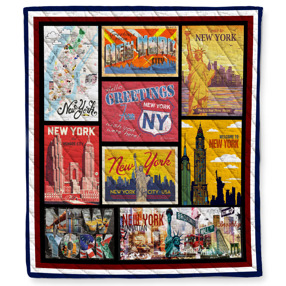 New York State New Yorker Quilt Blanket