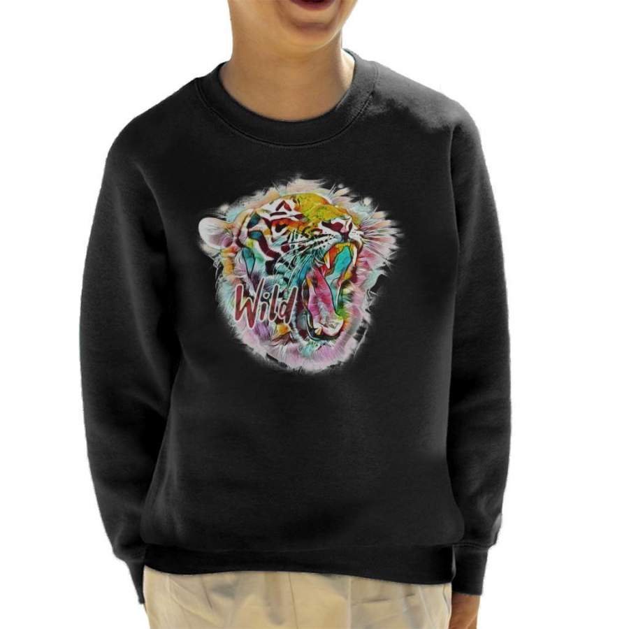 Wild Abstract Tiger Kid’s Sweatshirt