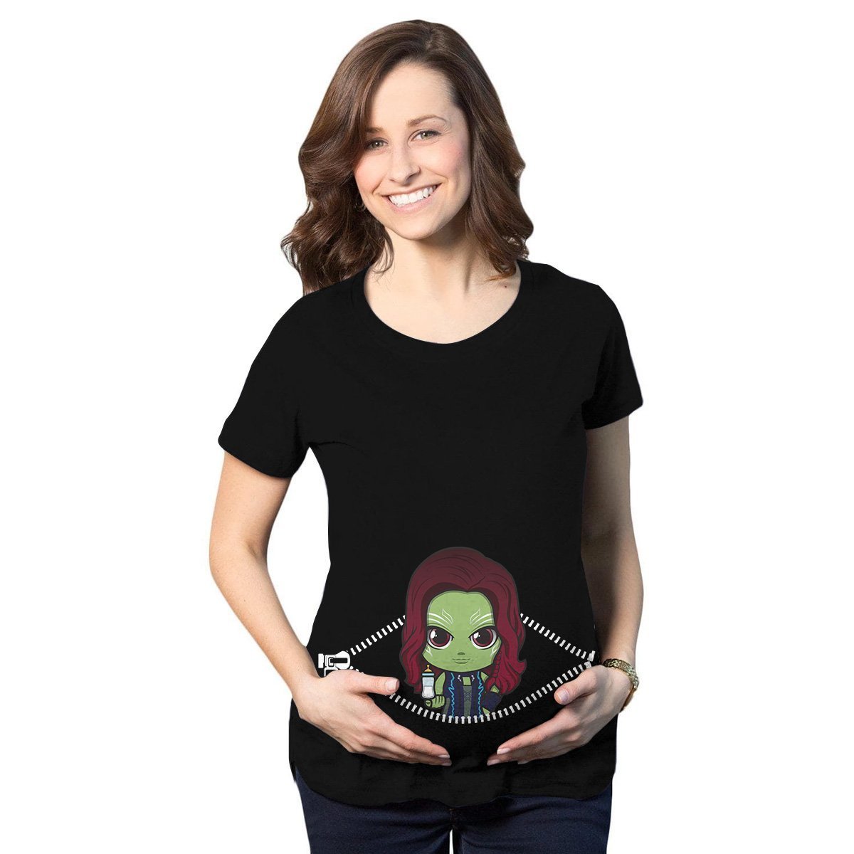 Baby Gamora Peeking Maternity T-Shirt