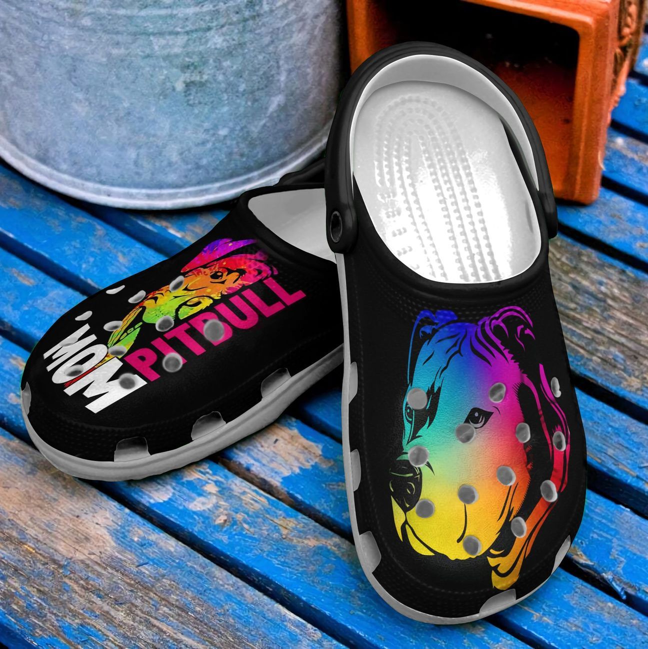 Pitbull Personalized Clog, Custom Name, Text, Color, Number Fashion Style For Women, Men, Kid, Print 3D Pitbull Mom