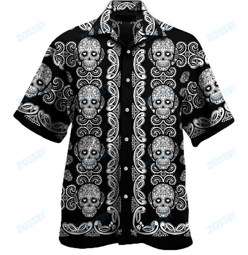 Sugar Skull Pattern All Over Print Hawaii Shirt Ha79252