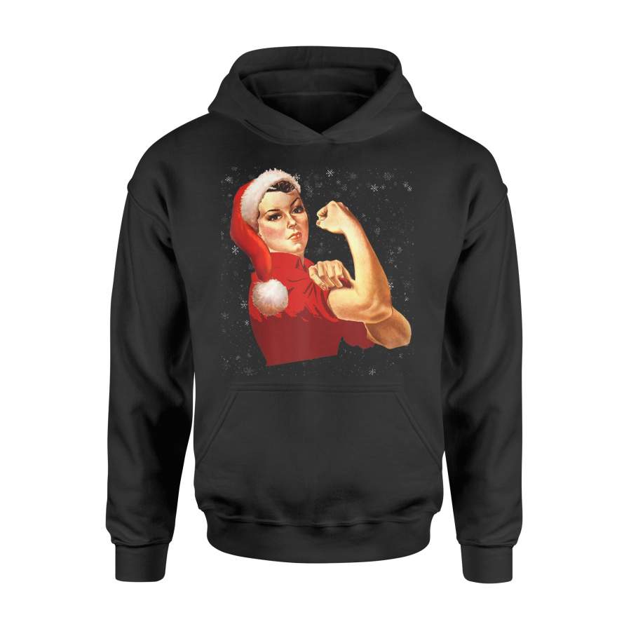 Winter Vintage Rosie The Riveter Gift Christmas Santa Hat Tank Top – Standard Hoodie
