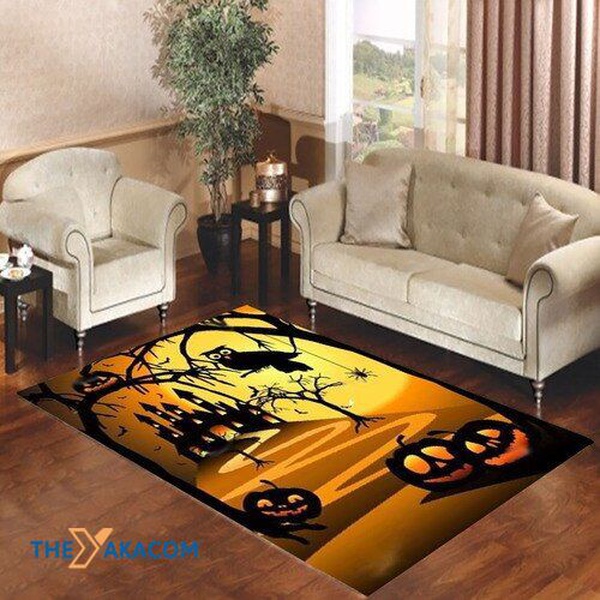 The Way To Come Castle Happy Halloween Rectangle Area Rug Floor Decor