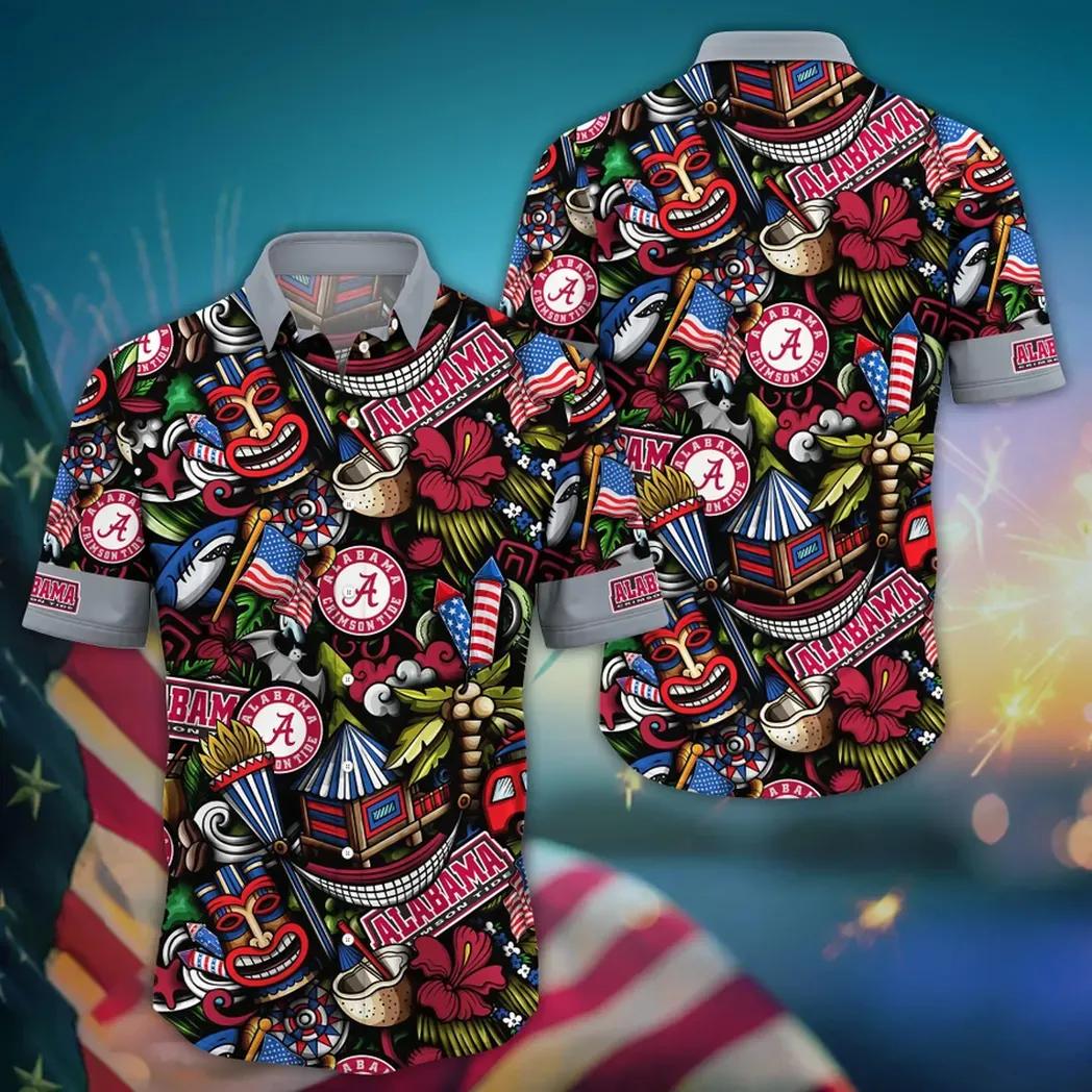 Alabama Crimson Tide Ncaa Flower Aloha Hawaiian Shirt 13, Ncaa Hawaiian Shirt