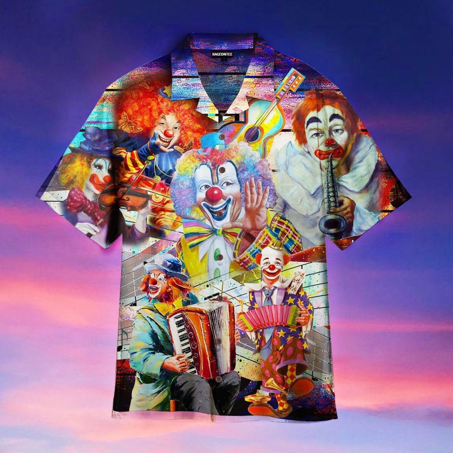 Circus Clowns Musician Player Halloween Aloha Hawaii Shirts For Men Women Ha45717