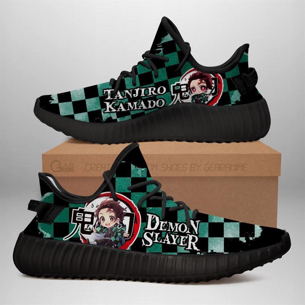 Tanjiro Yz Demon Slayer Anime Yeezy Black Shoes Sport Sneakers – Yeezy Shoes