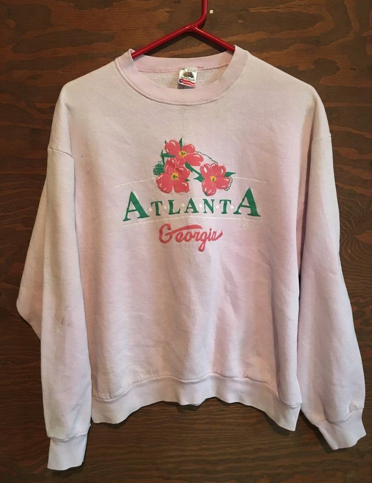 Atlanta G Orgie Des Ann Es 1980 Vintage Voyage Rose Destination Crewneck Vintage Pull Shirt