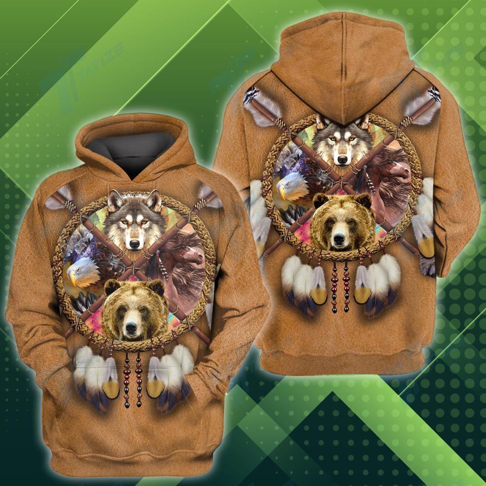 American native wild animals 3D All Over Printed Shirt, Sweatshirt, Hoodie, Bomber Jacket Size S – 5XL