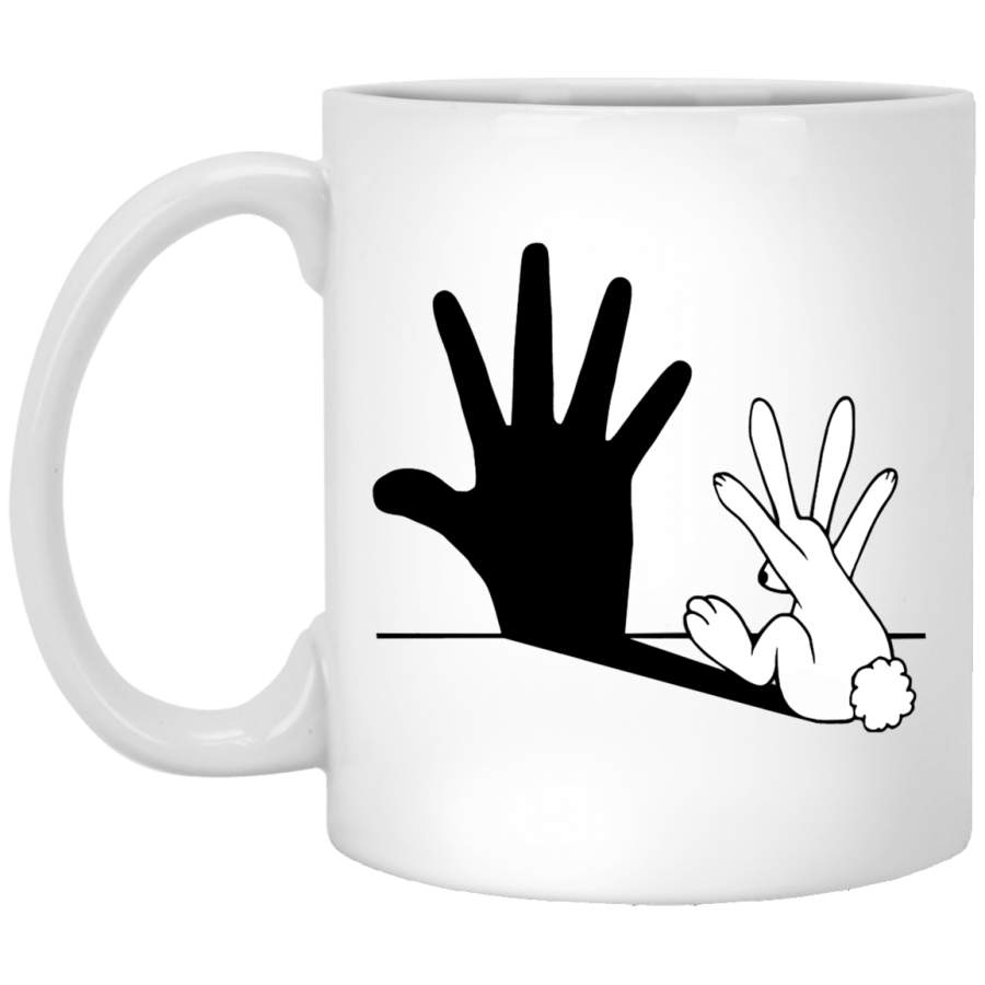 Rabbit Hand Shadow Classic White Mug