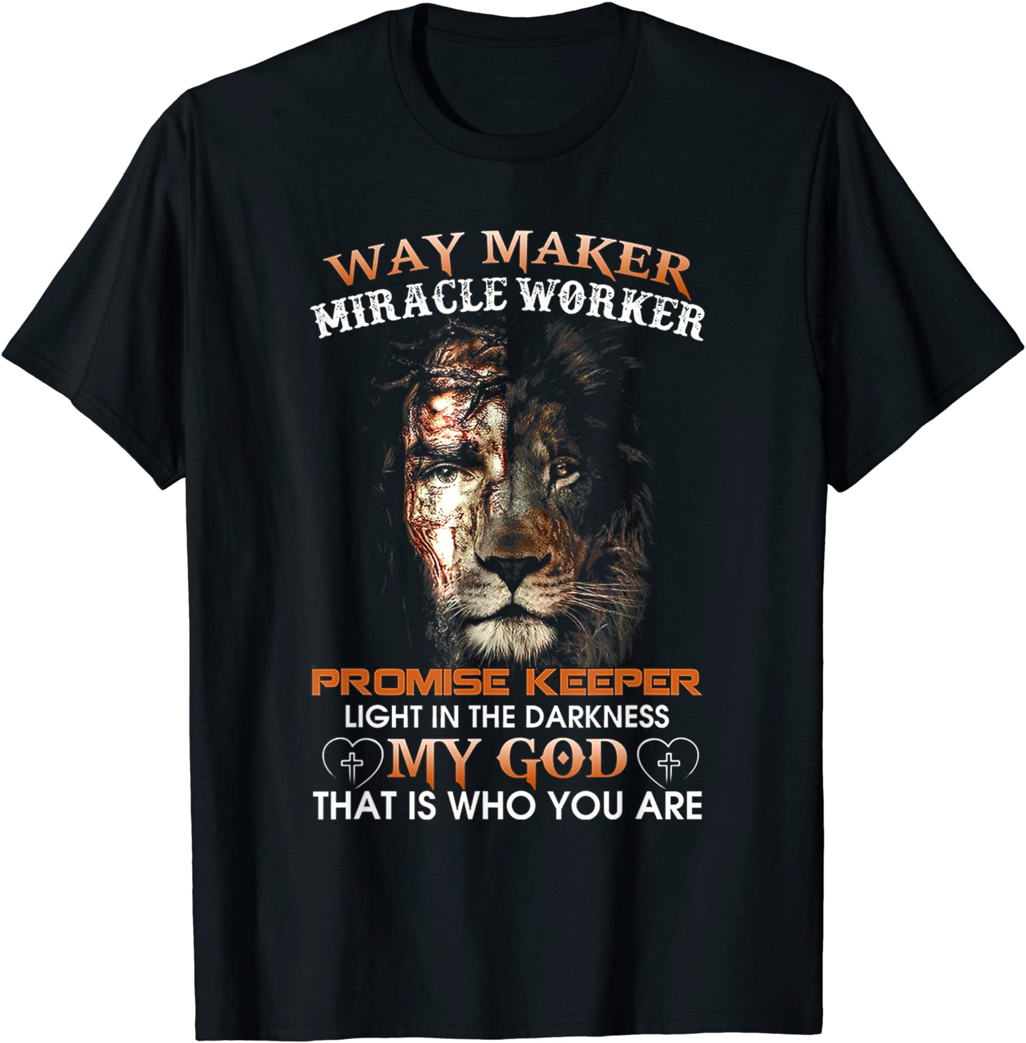 Way Maker Miracle Worker Promise Keeper Light Jesus Lion T-Shirt