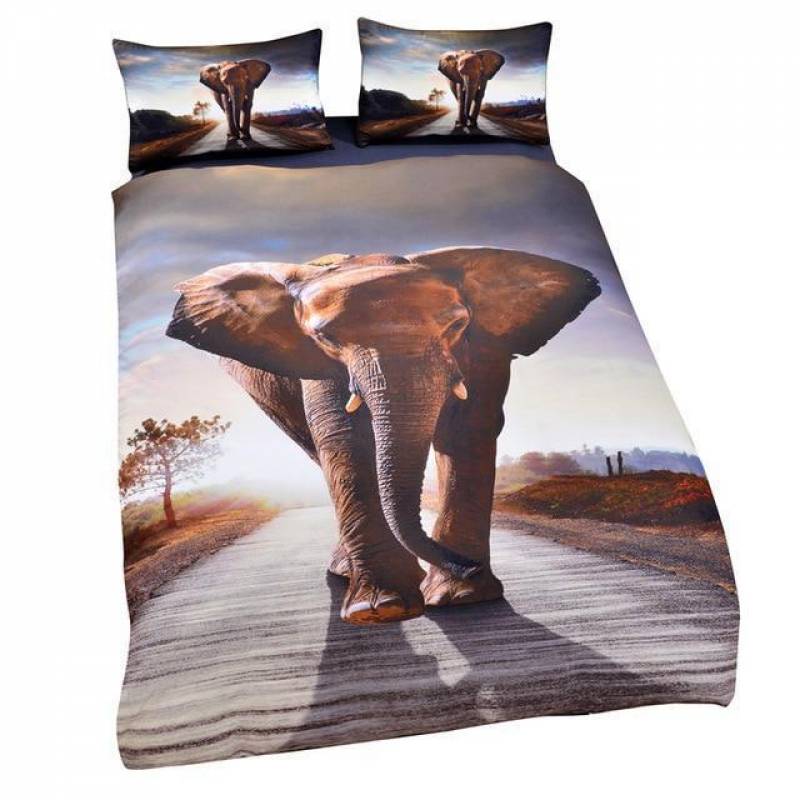 3D Elephant Et Indian Bedclothes Kidsingle BoyAnimal Print Quilt Cover 3 Piece 3D Customize Bedding Set Duvet Cover SetBedroom Set Bedlinen