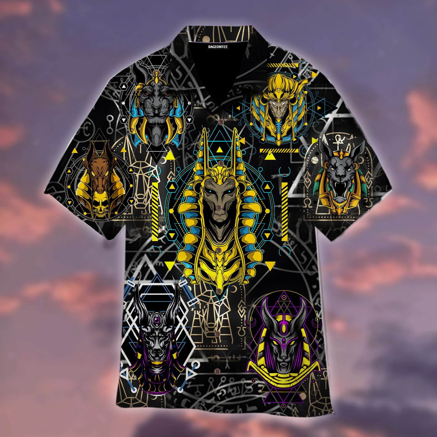 The Egyptian God Anubis Geometry Hawaii Shirt For Men Women Adult Ha105449