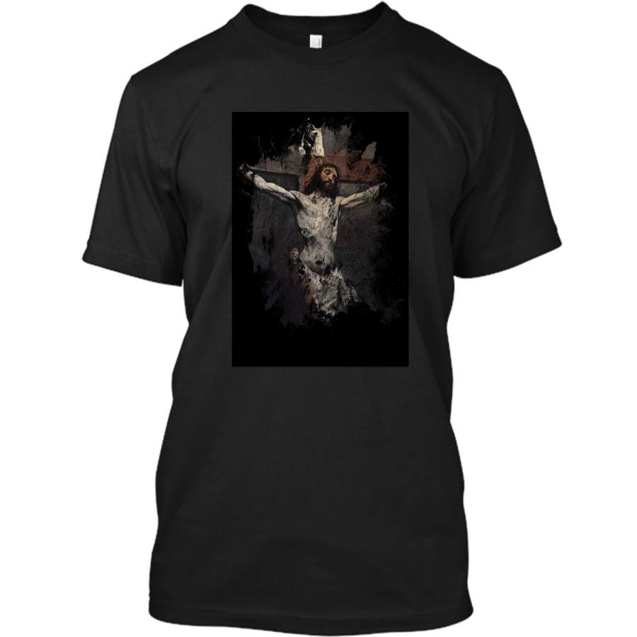 Easter Crucifix Vintage Jesus T-Shirt by Designtigrate Custom Ultra Cotton