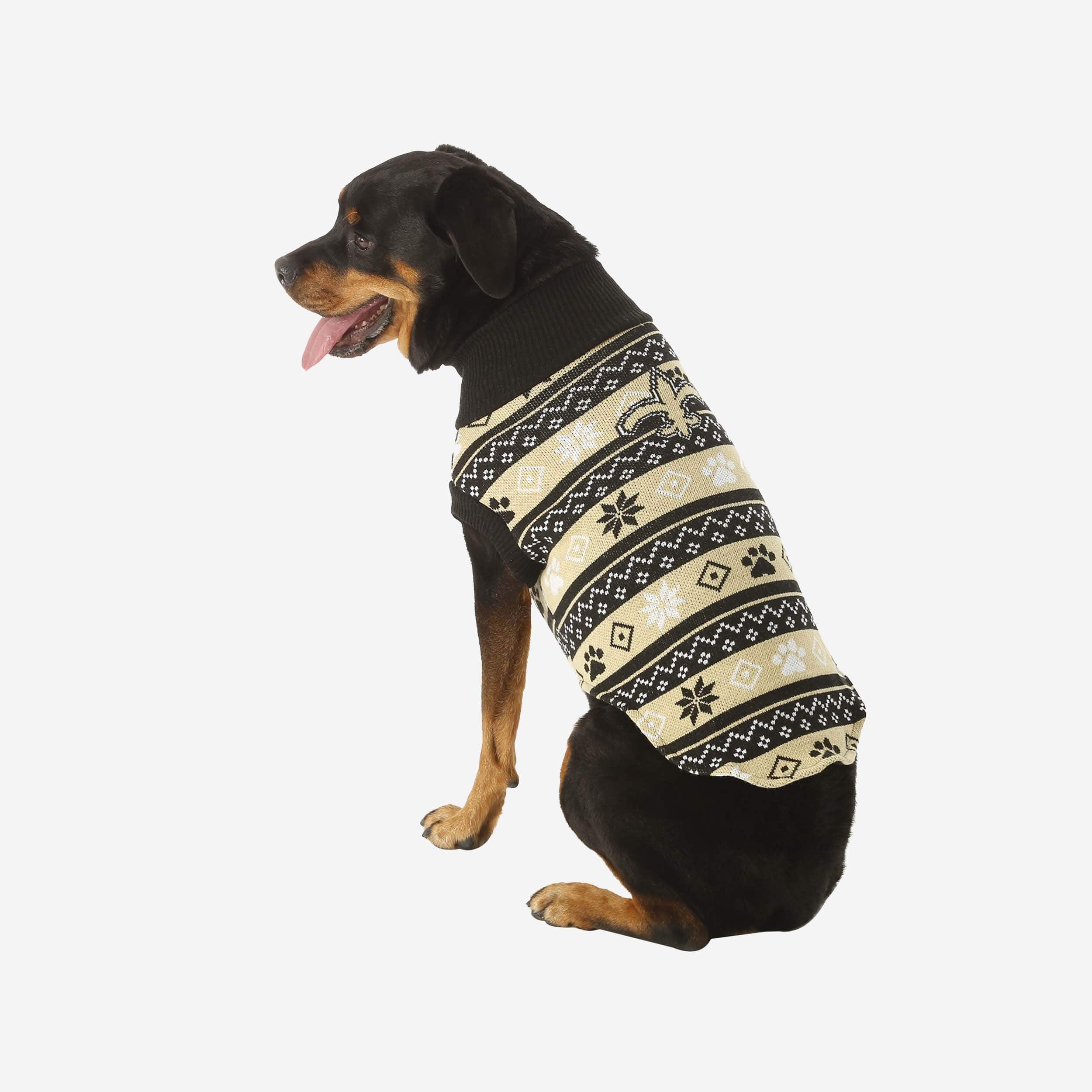 New Orleans Saints Knitted Holiday Dog Sweater